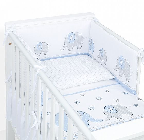 3- dielna posteľna bielizeň pre bábätka SLON/ bodkovaná