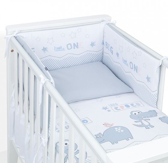 3- dielna posteľná bielizeň pre bábätka KROKODÍL/ sivá