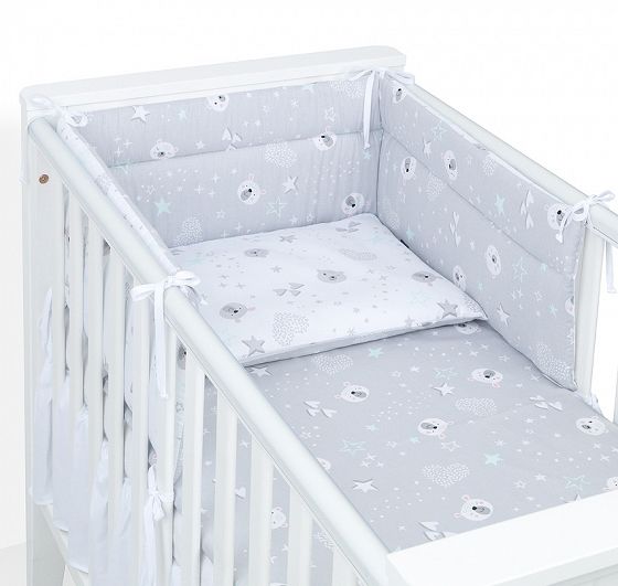 3- dielna posteľná bielizeň pre bábätka MEDVEDÍKY/ sivá