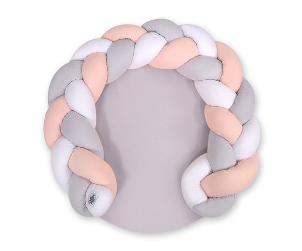 Hniezdo pre bábätka/ podložka na hranie 2v1 - bielo-púdrovo ružové-sivé