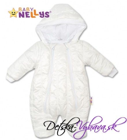 Kombinézka s kapucňou LUX Baby Nellys ®prešívaná - biela