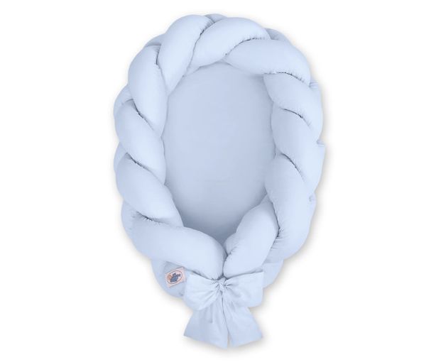 Pletený kokon/mantinel pre bábätká - modrý
