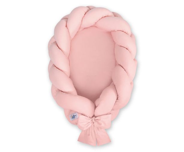 Pletený kokon/mantinel pre bábätká - pastelovo ružový