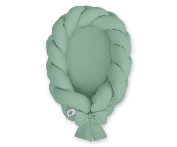 Pletený kokon/mantinel pre bábätká - pastelová zelená
