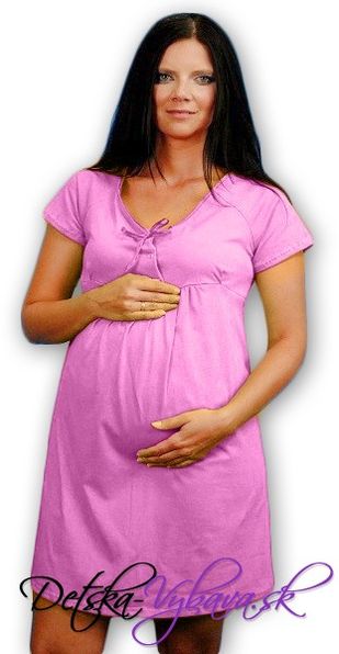 Tehotenská nočná košeľa ružová