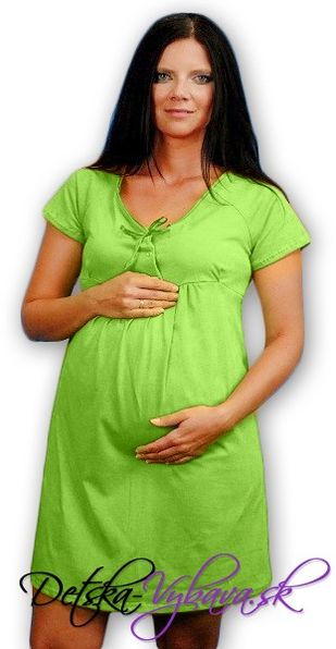 Tehotenská nočná košeľa zelená